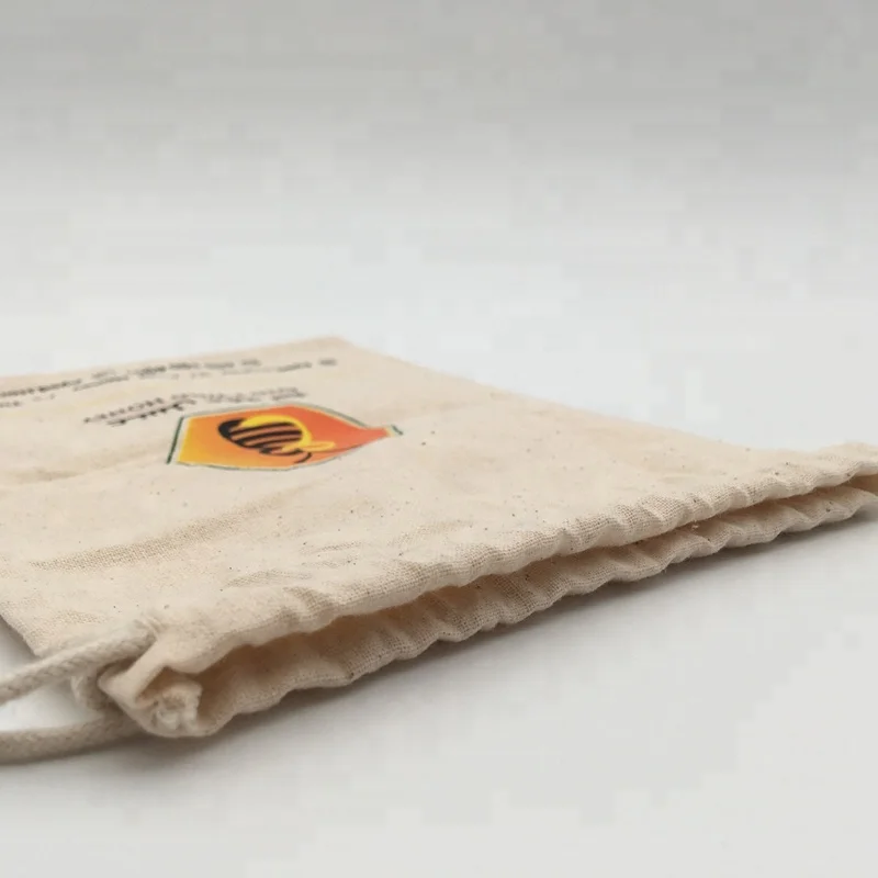 Recyclable Custom-Size Logo Personalized Natural Cotton Bottle Bag Honey Jar Packaging Bag