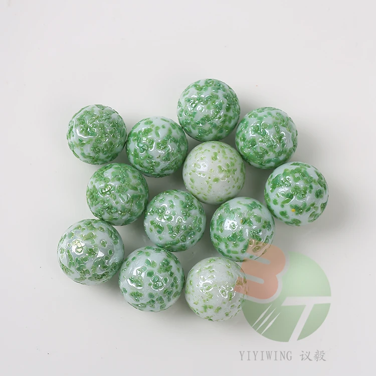 100pcs 16mm  red sesame seed white ceramics solid glass balls  1.6cm Decorative clear color solid glass marble christmas balls