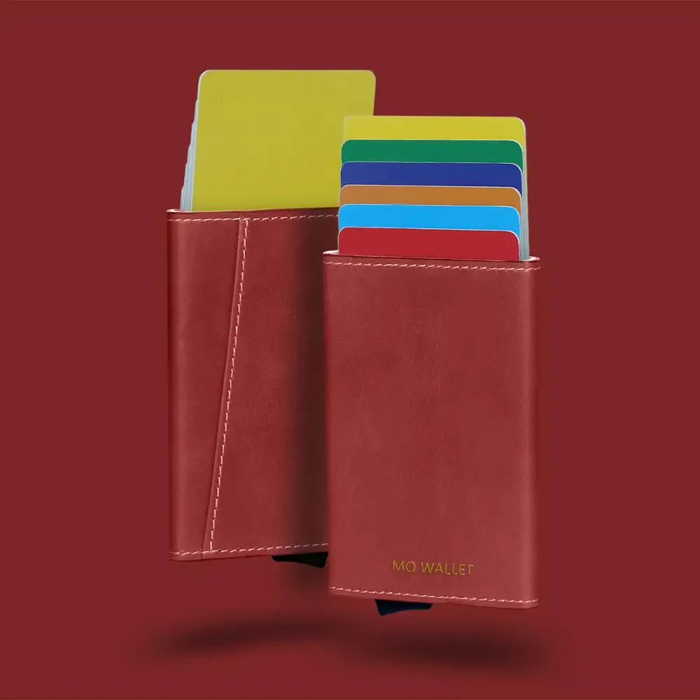 
Factory Stock Patent Custom Metal Leather Automatic Aluminum Card Wallet 