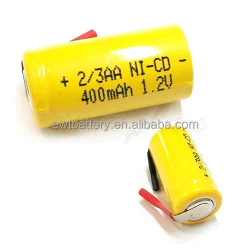 1.2v 250mah 2/3 aa ni-cd rechargeable battery 2/3AA 300mAh 350mah 400mah 500mah battery