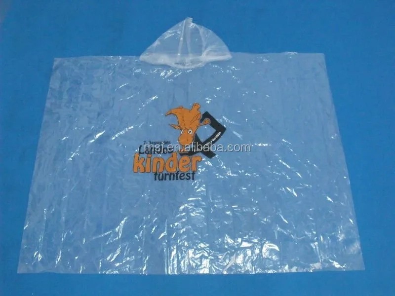 
Phthalates free LDPE outdoor rain poncho 