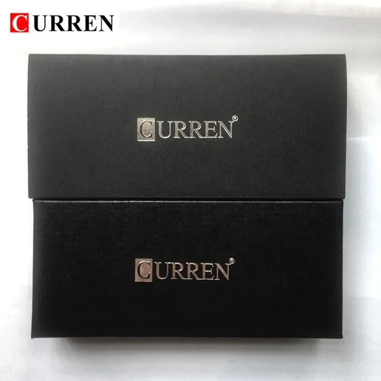 Luxury Curren Brand Black Packaging Paper Gift Custom Logo Watch Box for Wholesale