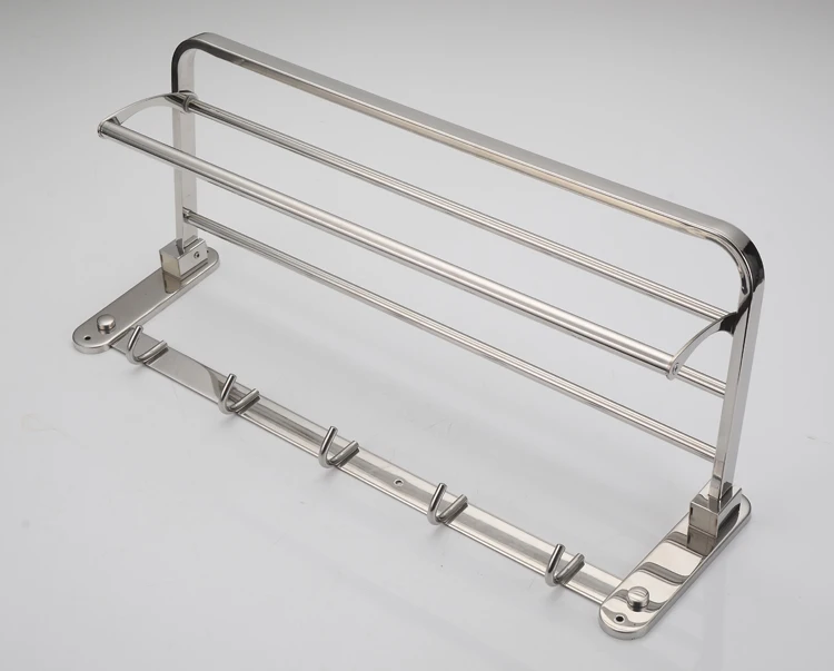 Congfei stainless steel wall mounted expandable towel rack with hooks
