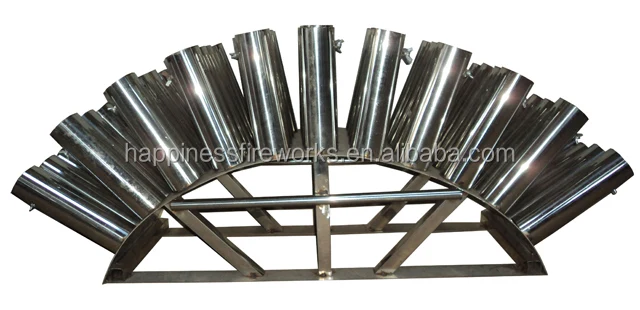 New product 2 inch 44 shots stainless steel fan-shaped fireworks display shelles mortar racks