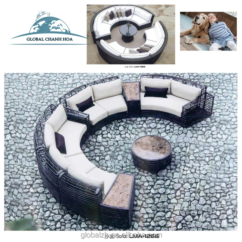 All Weather Luxury Round Wicker Rattan Hd Designs Garden Outdoor Furniture