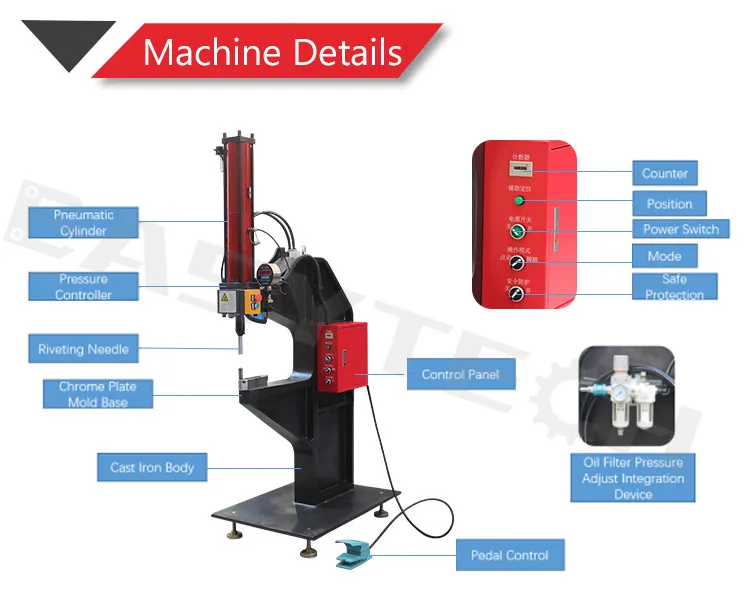 Factory direct rivet tool pneumatic hand press machine riveting orbital nut bolted riveter