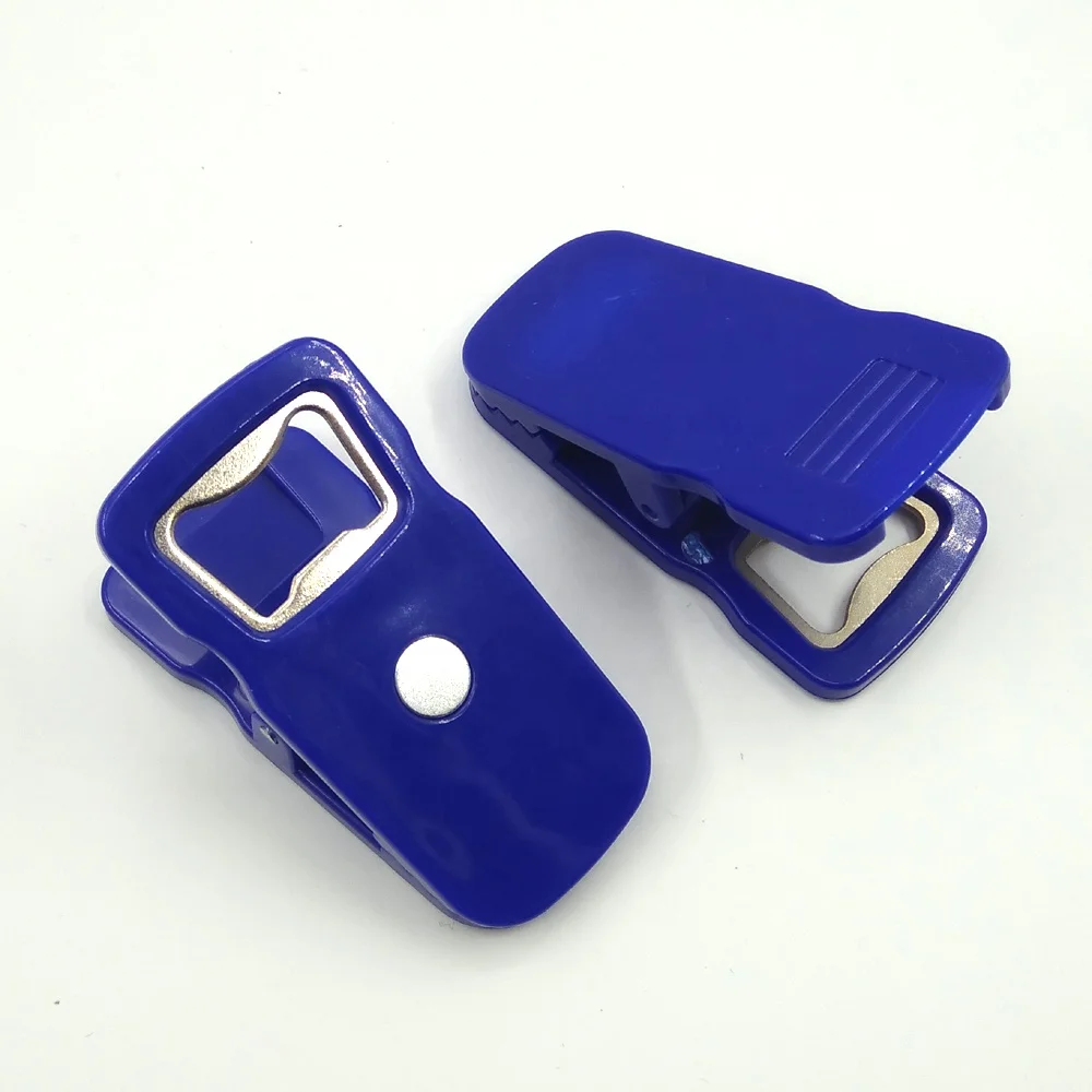 
plastic fridge magnet clip with beer bottle opener 