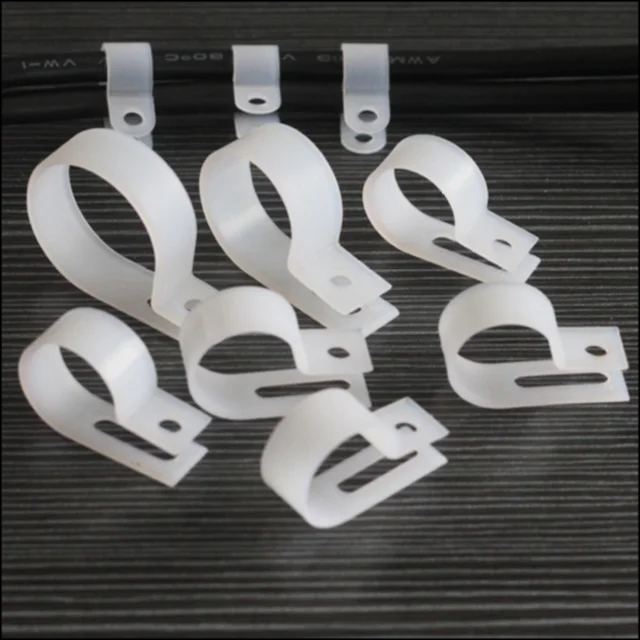 ODM Nylon Plastic R Type Cable Clamp With Screw 500 Pcs Pack