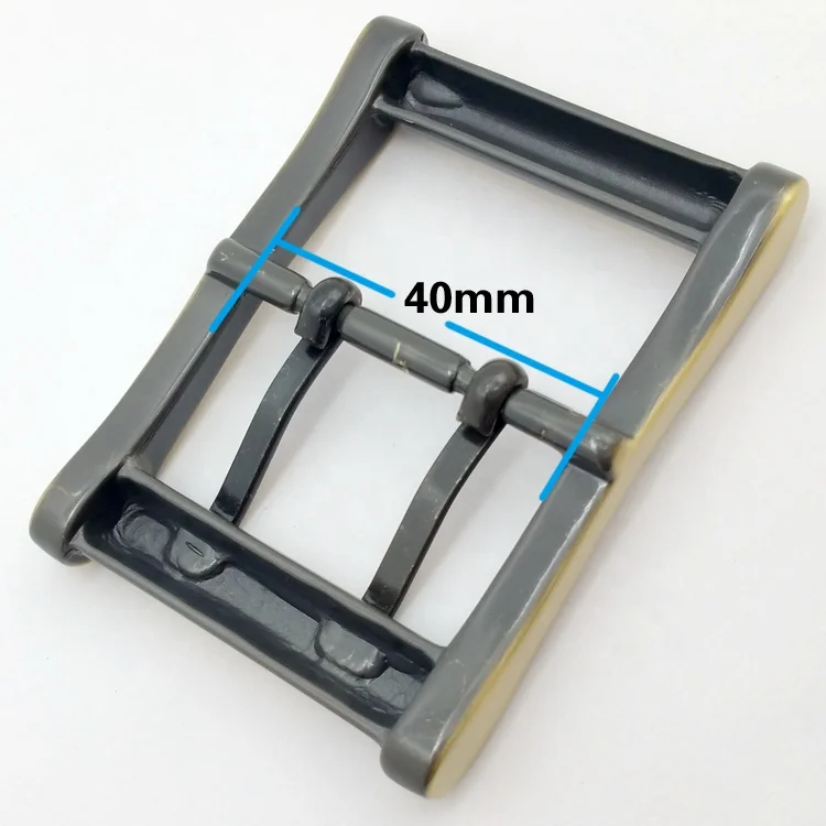 Wholesale Zinc Alloy 40mm Double Pin Center Bar Buckle Brush Antique Brass Finish