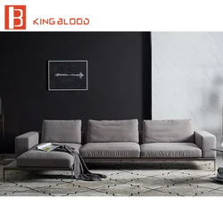 latest design living room sofas luxury furniture corner fabric genuine nubuck leather sofa set