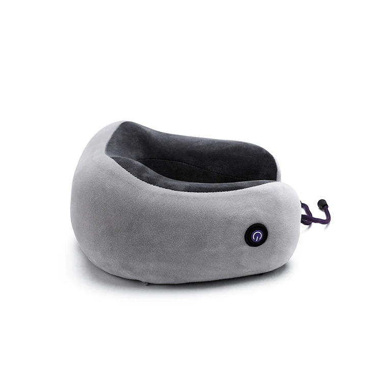 U-образная вибрационная электрическая дорожная подушка для шеи с аккумулятором, вибрационная массажная подушка для путешествий с массажем