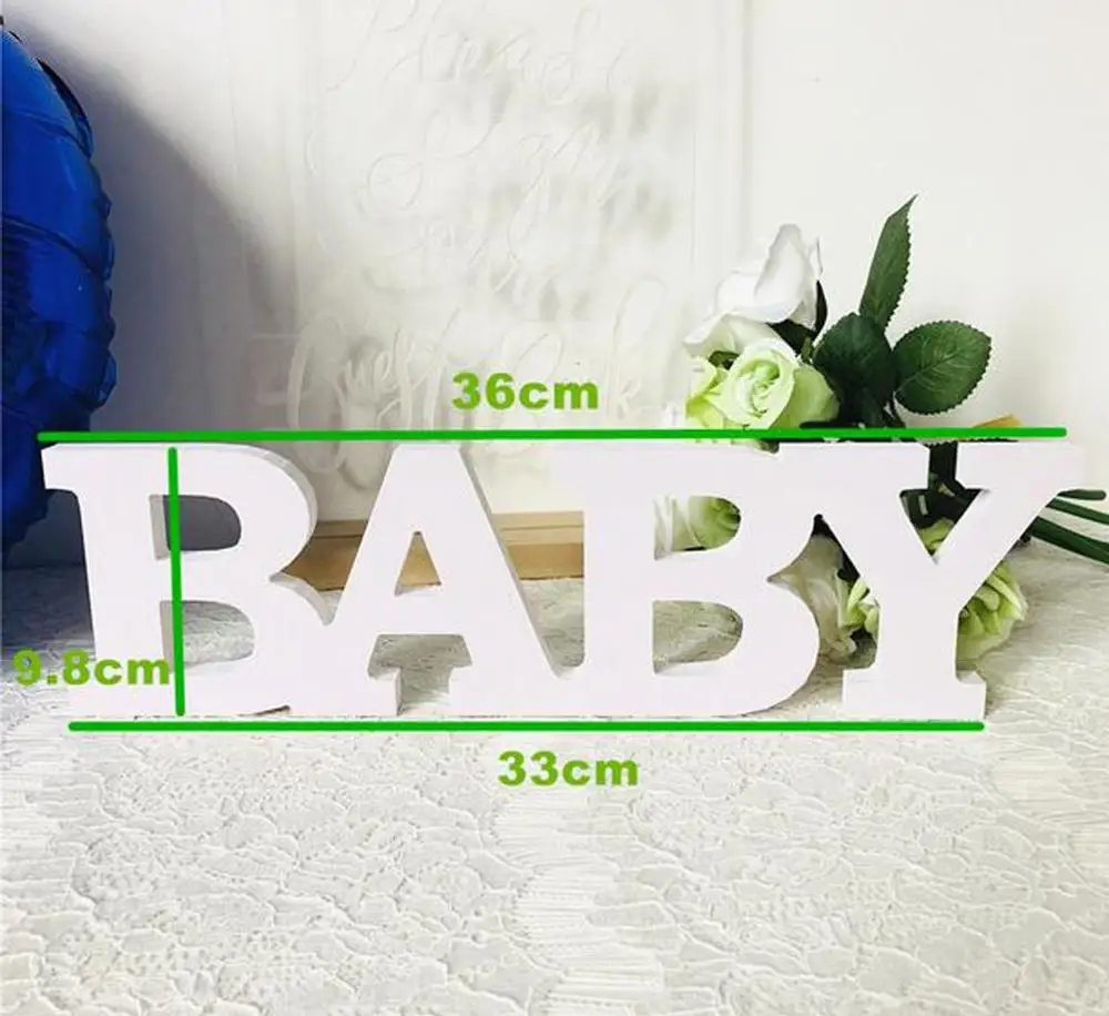 LETTER DECOR ideal  FREESTANDING LETTER White Baby Wooden Letter Table Sign