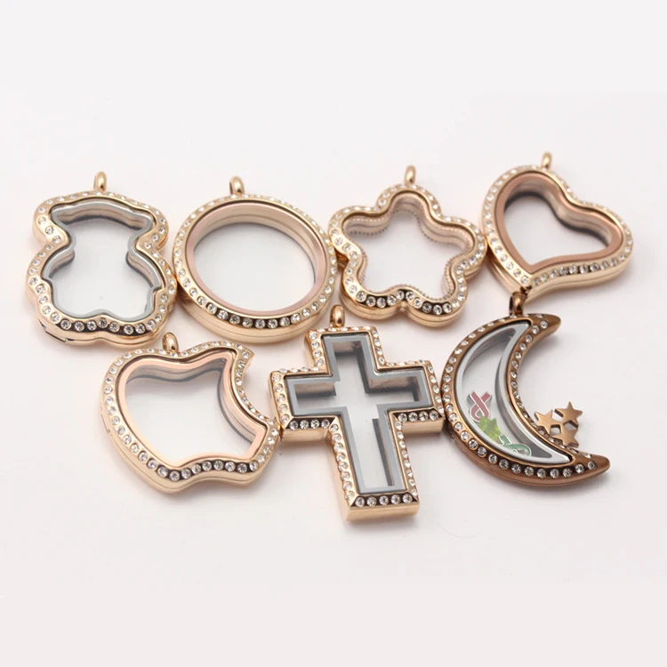 25mm/30mm Round Shape Various Color Stainless Steel Glass Locket  Floating Locket