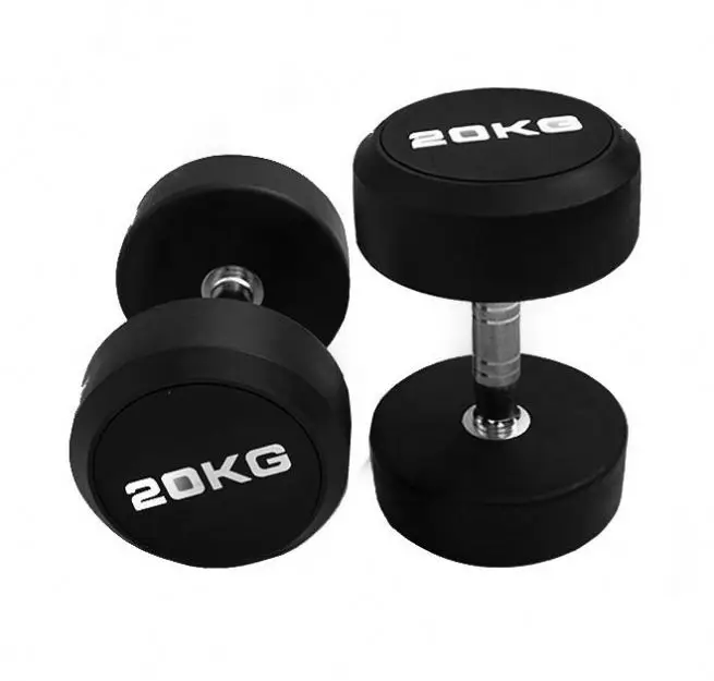 Professional New Style Gym Fitness EquipmentExercise Fixed Rubber Dip Dumbbell Sets