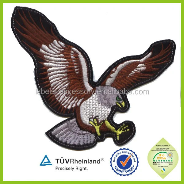 Custom Stick-on Embroidered Animal Shape Wolf Patch for Clothing