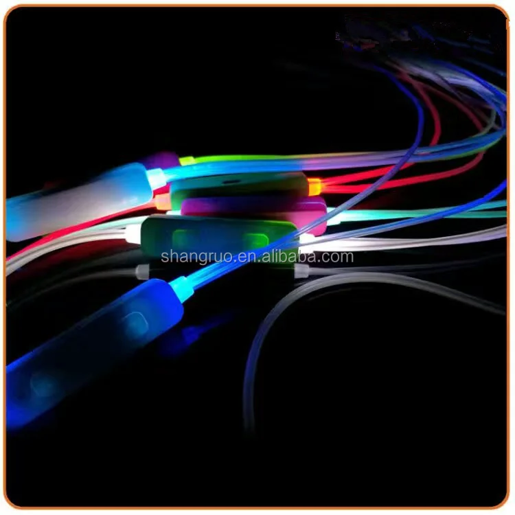 
Business gift Colorful luminous earphone Color changing LED Headphones headset with MIC 