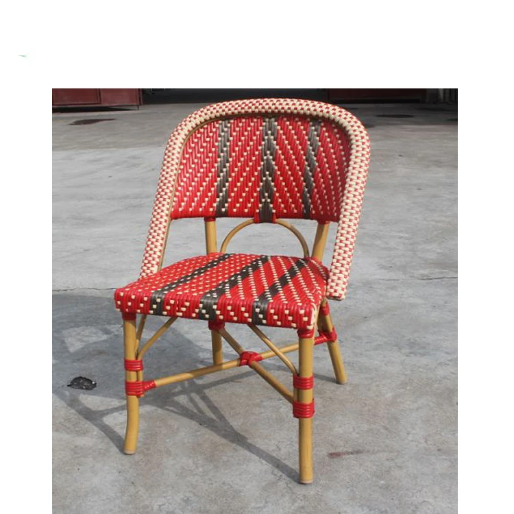 
Popular Wicker Bamboo Finish Restaurant French Rattan Kid Chair 