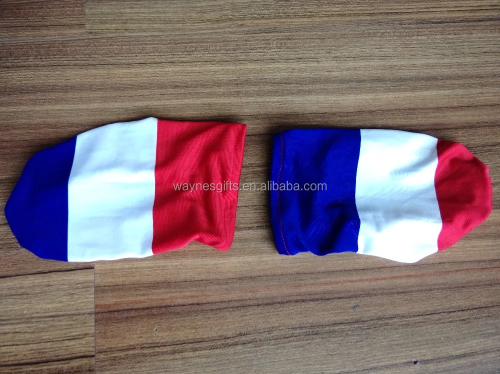 Custom 6 * 9inches France Hand Waving Flag Stock Polyester with Plastic Pole for Cars & Travel Agency Silky Banners