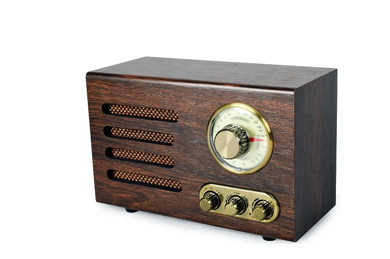 2019 BRANDNEW design vintage portable blue tooth speaker fm radio antique design wooden radio