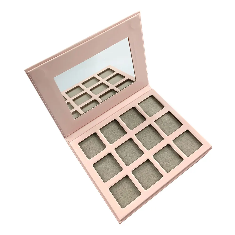 12 shades choose color empty cycle round square eyeshadow pallette wholesale empty eyeshadow-palette with mirror