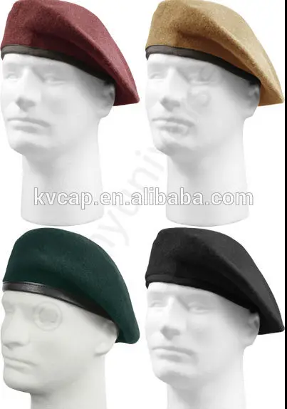 бежевый военных армии без вспышки шерсть берете