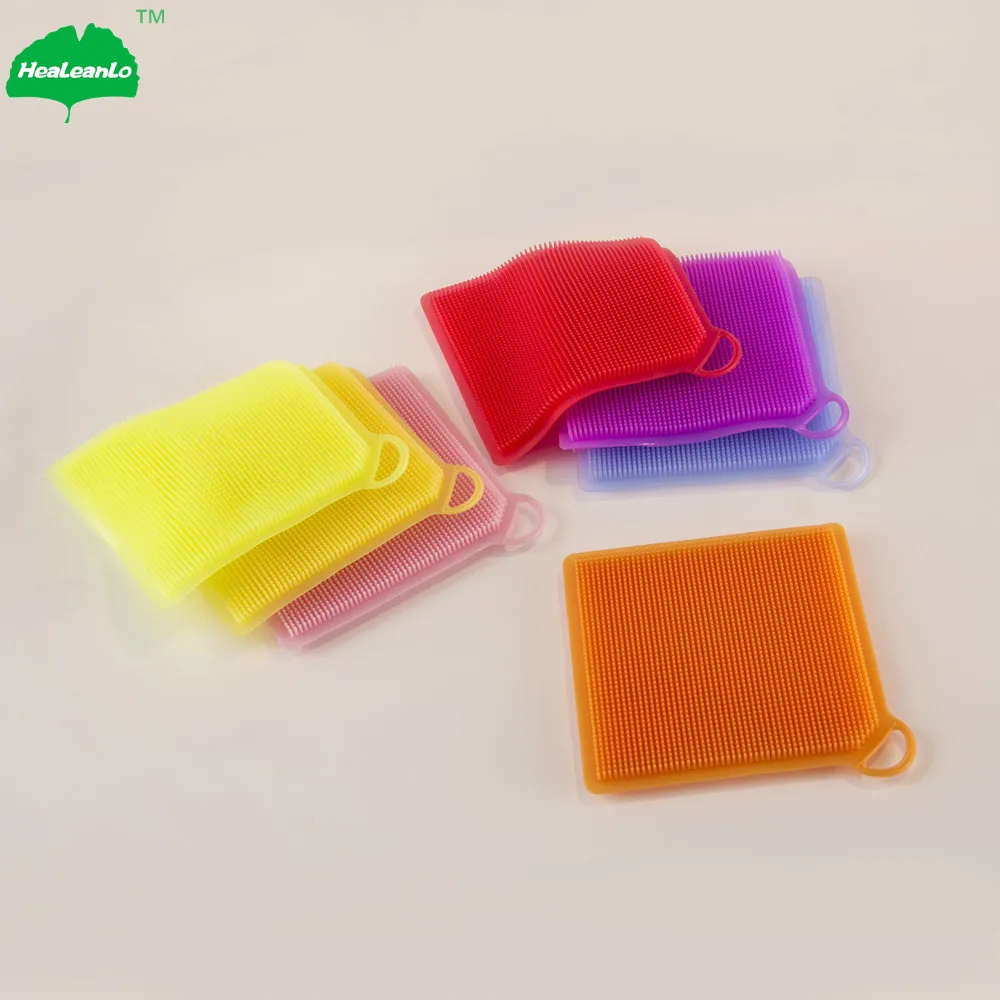 Functional Oval Silicone Brush Helpful Magic Plates/ Bowls Washing Sponges Scrubber for Kitchen Usage