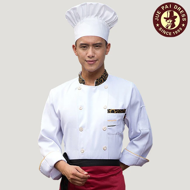 Long-sleeved hotel restaurant chef workwears and uniforms men and women chefs clothing custom