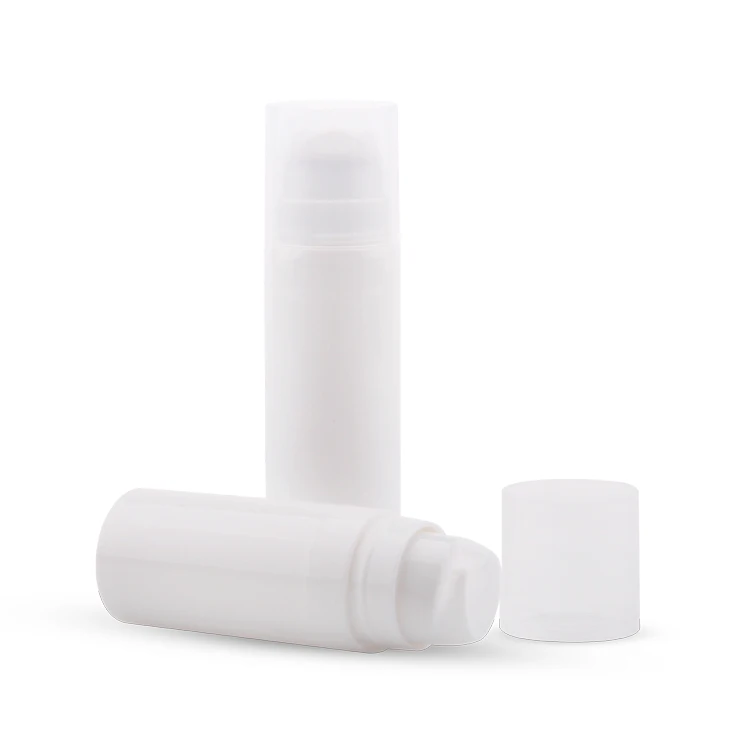 Free sample white 5ml 10ml 15ml pcr airless pump bottle cosmetic,all plastic pp airless lotion pump bottle,garrafa sem ar