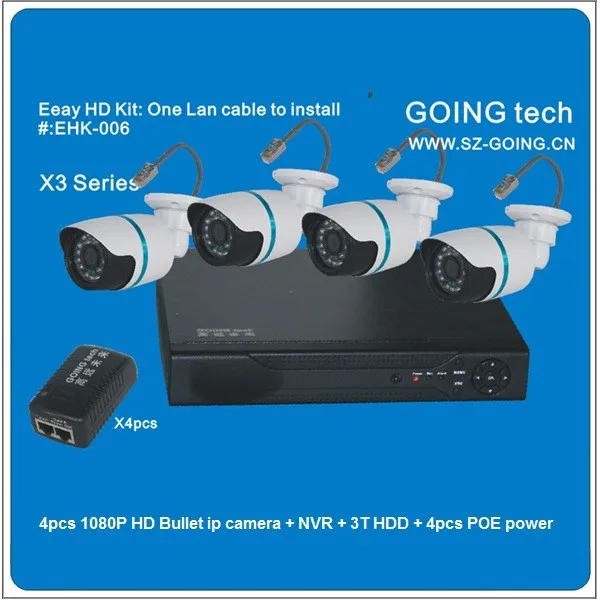 4ch IP камера POE nvr кит HD 1080 P 2mp IP камера
