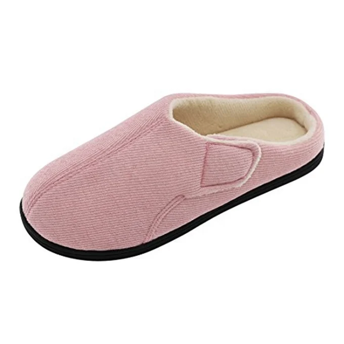 
Comfy Warm Terry Cloth Arthritis Edema Swollen House Shoes With Adjustable Flap Closure slippers hook 