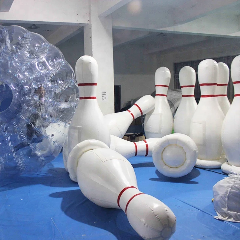 New Indoor Inflatable human bowling game giant inflatable bowling pins for sale