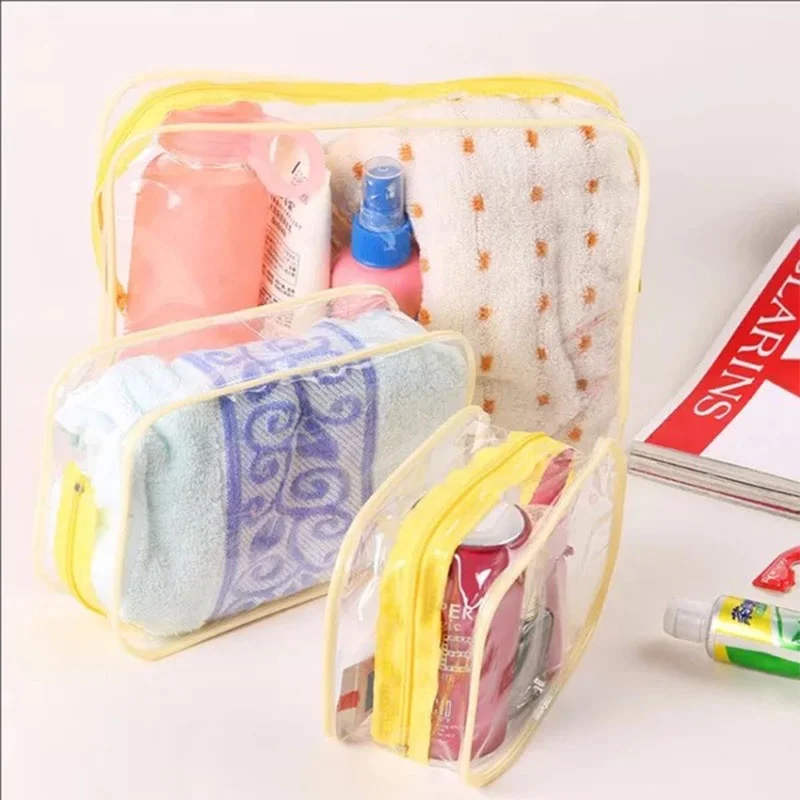 Different small medium large size & blue red yellow color pvc cosmetic bag pvc toiletry bag clear toiletry bag with low MOQ