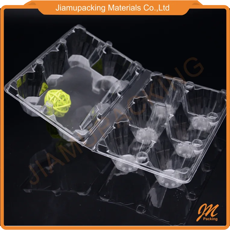 Clear PET PVC egg tray, wholesale plastic egg cartons for supermarket sale, bulk chicken duck egg packaging