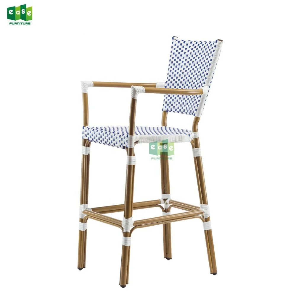 Outdoor rattan french bistro bar chair stackable for cafe and restaurant (E3010)