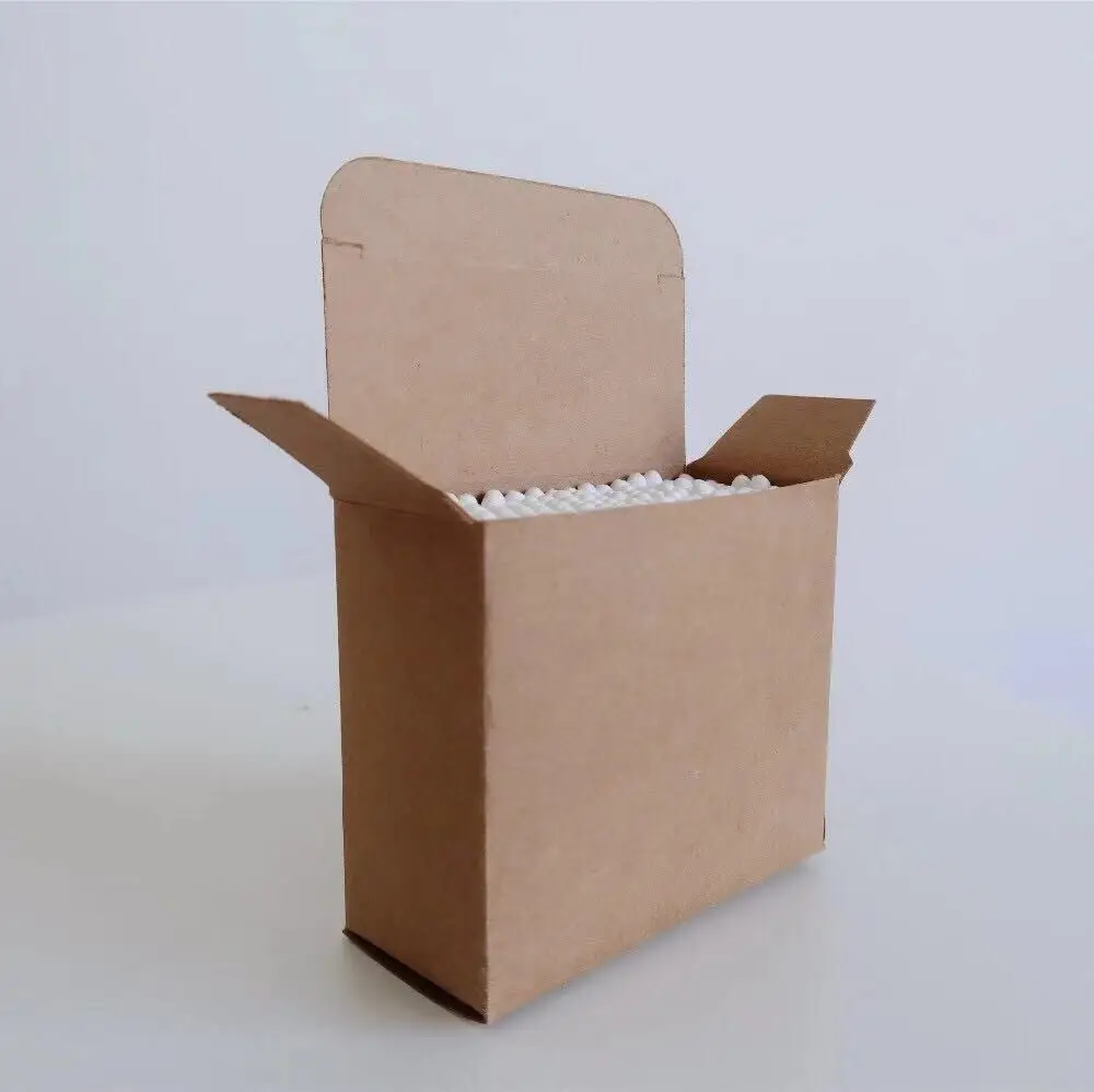 Non-plastic paper box packing eco cotton swabs for daily use