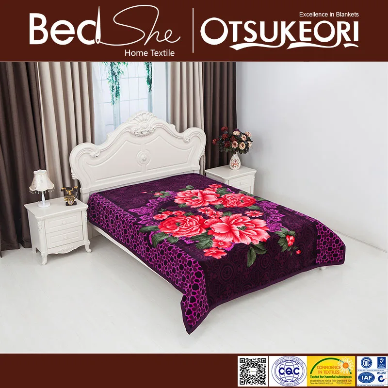 Hot Selling 2 Ply 1 Side 7.5kg Heavy Weight Embossed Winter Warm Polyester Fabric Mink Blanket