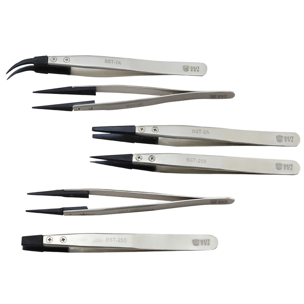Rubber tipped tweezers replaceable tip esd tweezers