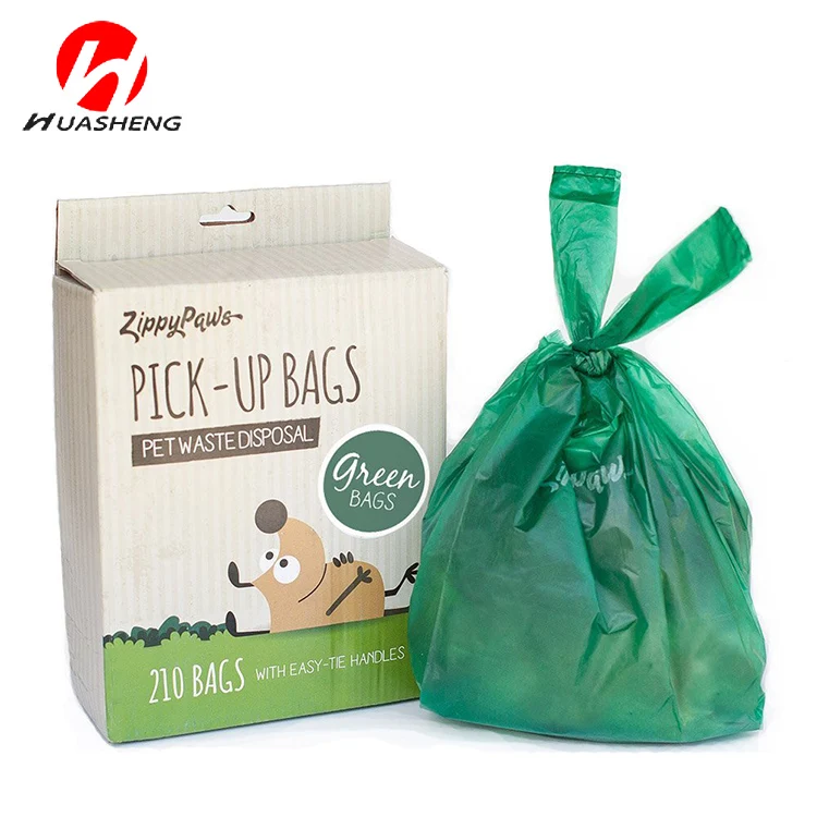 high quality disposable dog poop bags / vest handle pet garbage bags