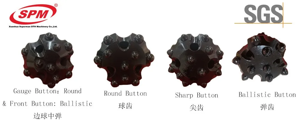 
SPM110 CIR110 4inch 130mm DTH Hammer hard carbide tungsten carbide drill rock bit / drill rock bits 