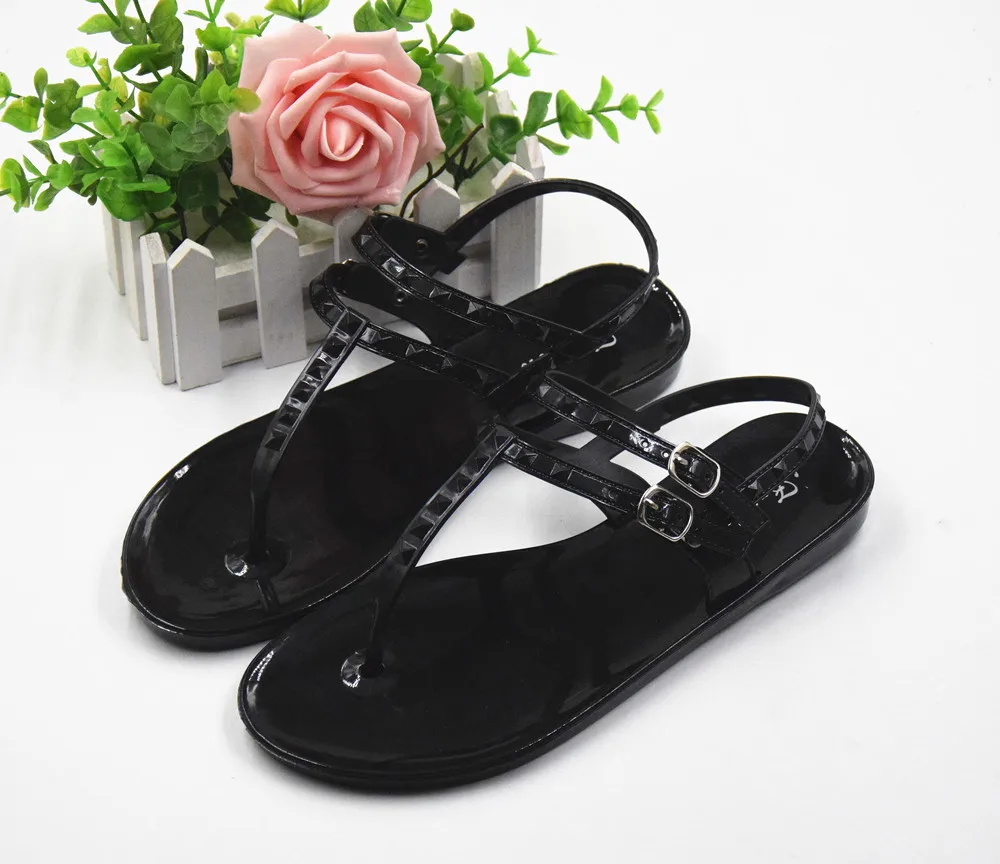 New Arrival Crystal Factory Cheap Price Fancy Fashion Flat PVC sandals for Women