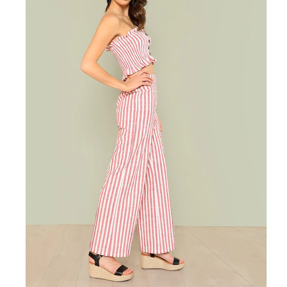 stripe palazzo trouser pants women