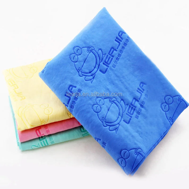 Super absorbent embossed PVA cleaning towel