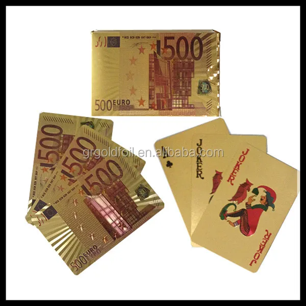 Direct factory 100 US dollar Benjamin Franklin playing cards gold playing cards