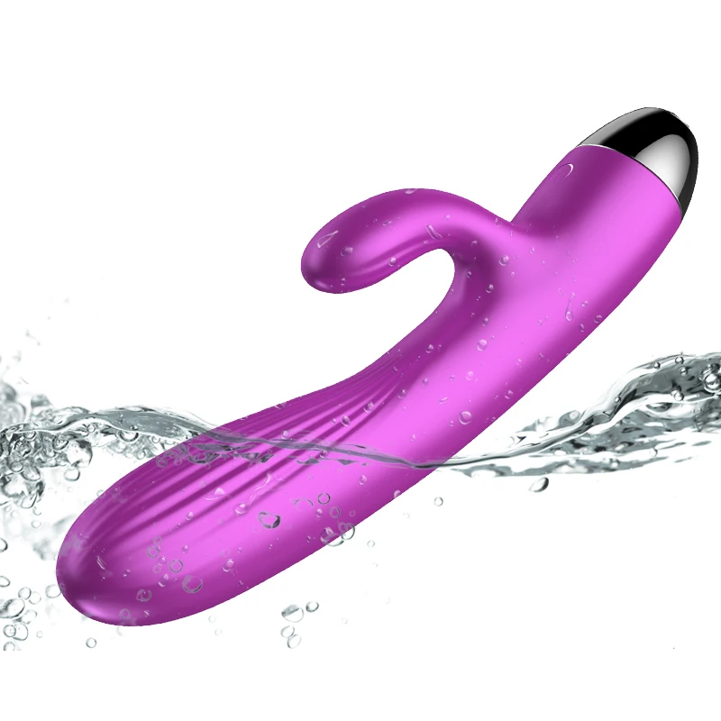 Usb ReChargeable  Purple Color Sex Toys Woman Thrusting Rabbit Vibrator Soft Silicone Massager Woman G spot Rabbit Vibrator