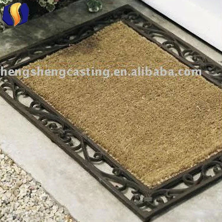 cast iron oval door mat with coir