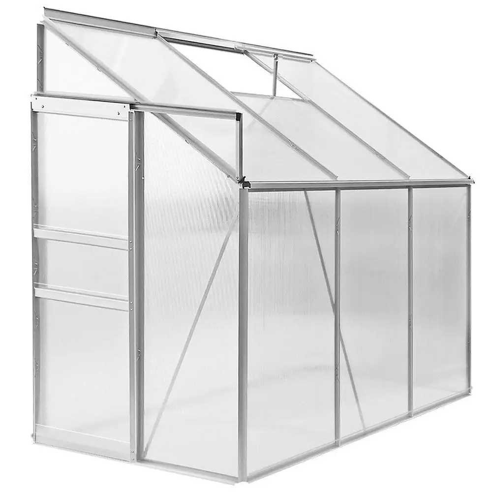 Aluminum Garden Greenhouse Lean-on Style 190x122cm