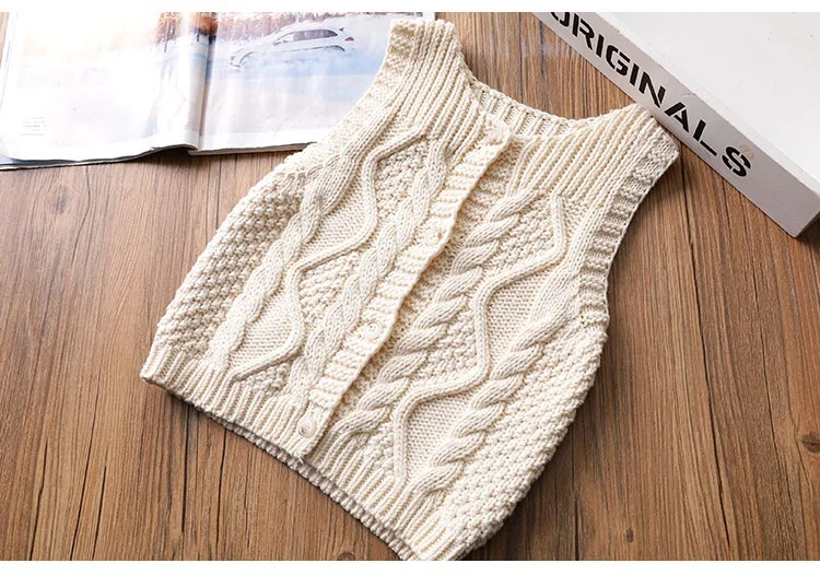 
Baby Round Neck Pullover Kids Vest Cotton Knit For Kids Winter Vest 