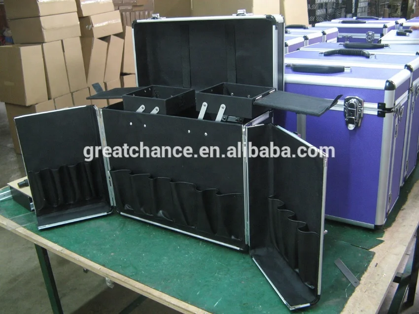 
Customized aluminum case with shoulder belt - Pet groomers tack box - aluminum grooming tool case-aluminum tool case 