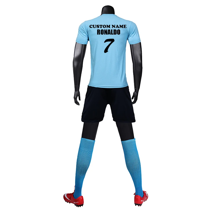 
Popular Design Hot Sale Blue Quickly Dry Soccer Jersey Maillot De Football 