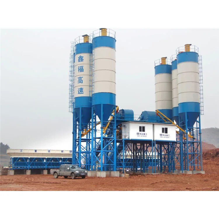 Concrete batching plant 120m3/h working in high-railway project